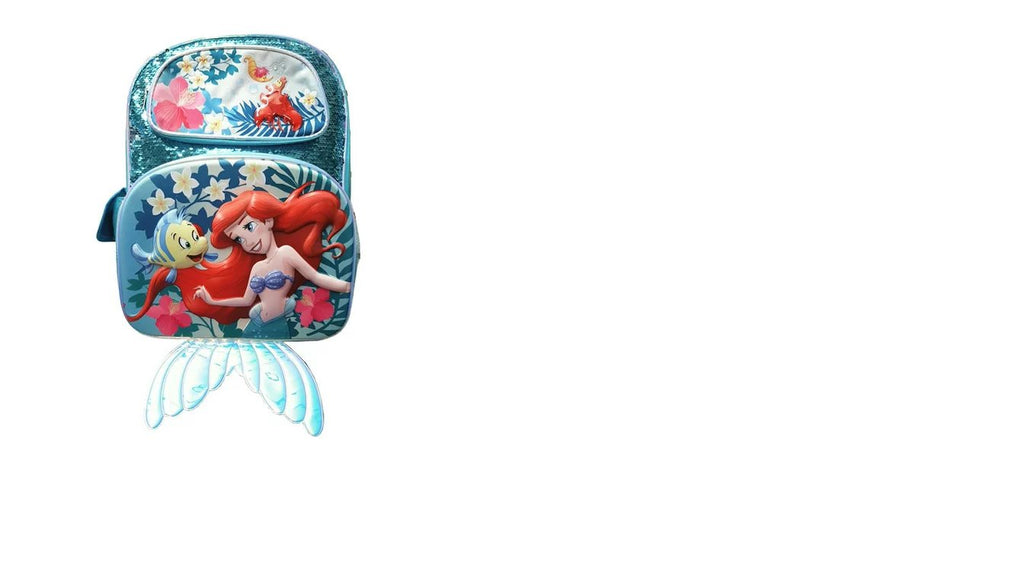 3D Molded Disney The Little Mermaid Ariel Magic Sequins 16" Backpack with sparkling fins