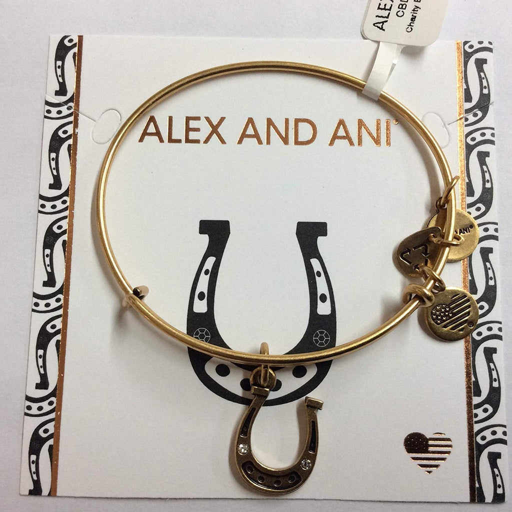 Alex and Ani Charity by Design, Horseshoe Bangle Bracelet Rafaelian Gold One Size