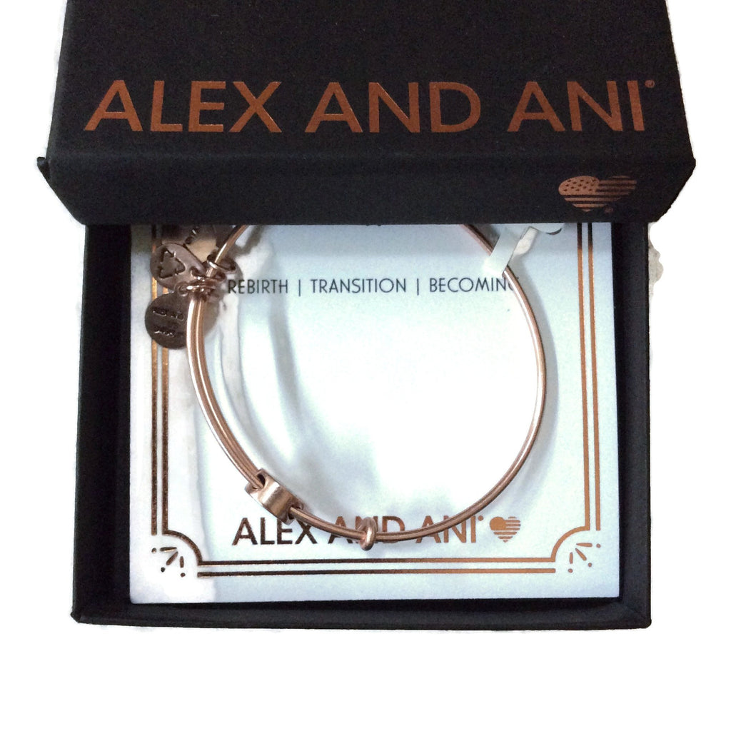 Alex and Ani Women's New Beginnings Symbol Bead Charm Bangle, Rafaelian Rose Gold