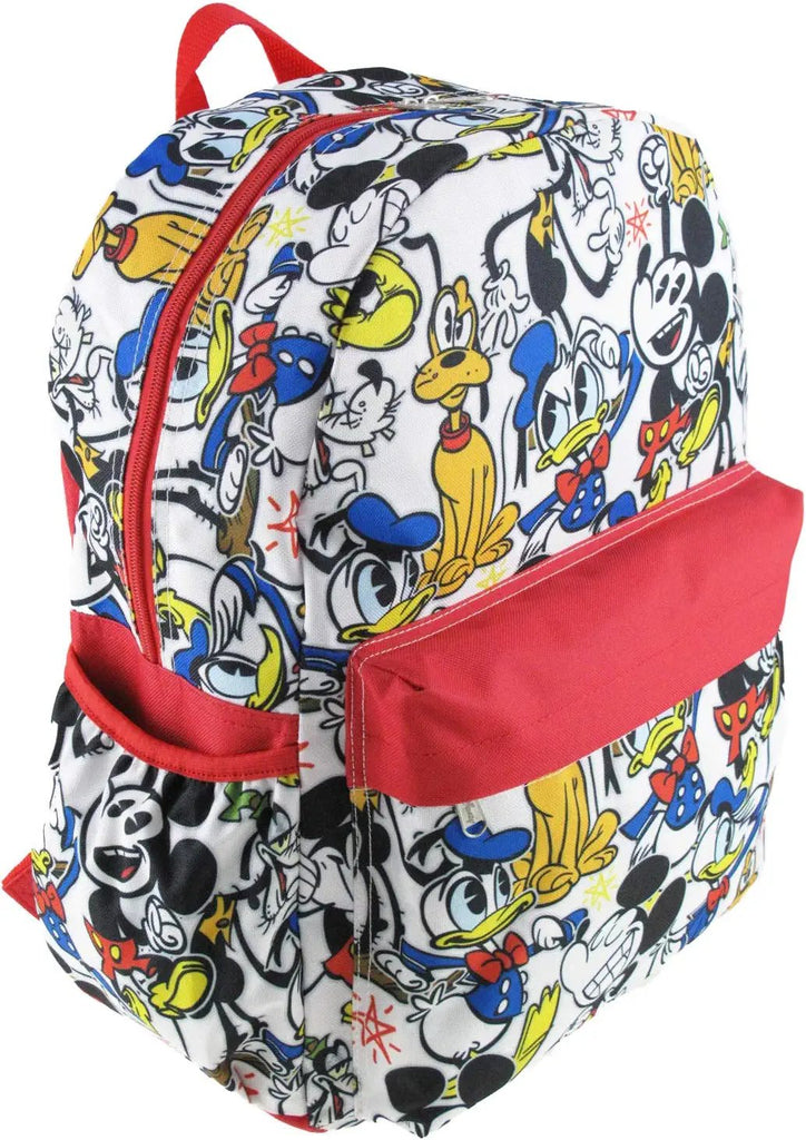 Mickey and Friends 16 inch All Over Print Deluxe Backpack With Laptop Compartment