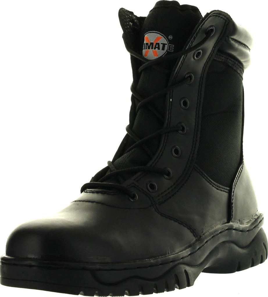Men's Tactical Boots Black Side Zipper 8" Combat Military Swat Work Shoes (8.5 D(M) US, Black)