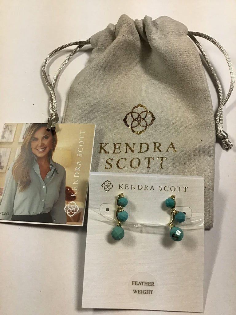 Kendra Scott Scarlet Ear Climber, Gold Turquoise