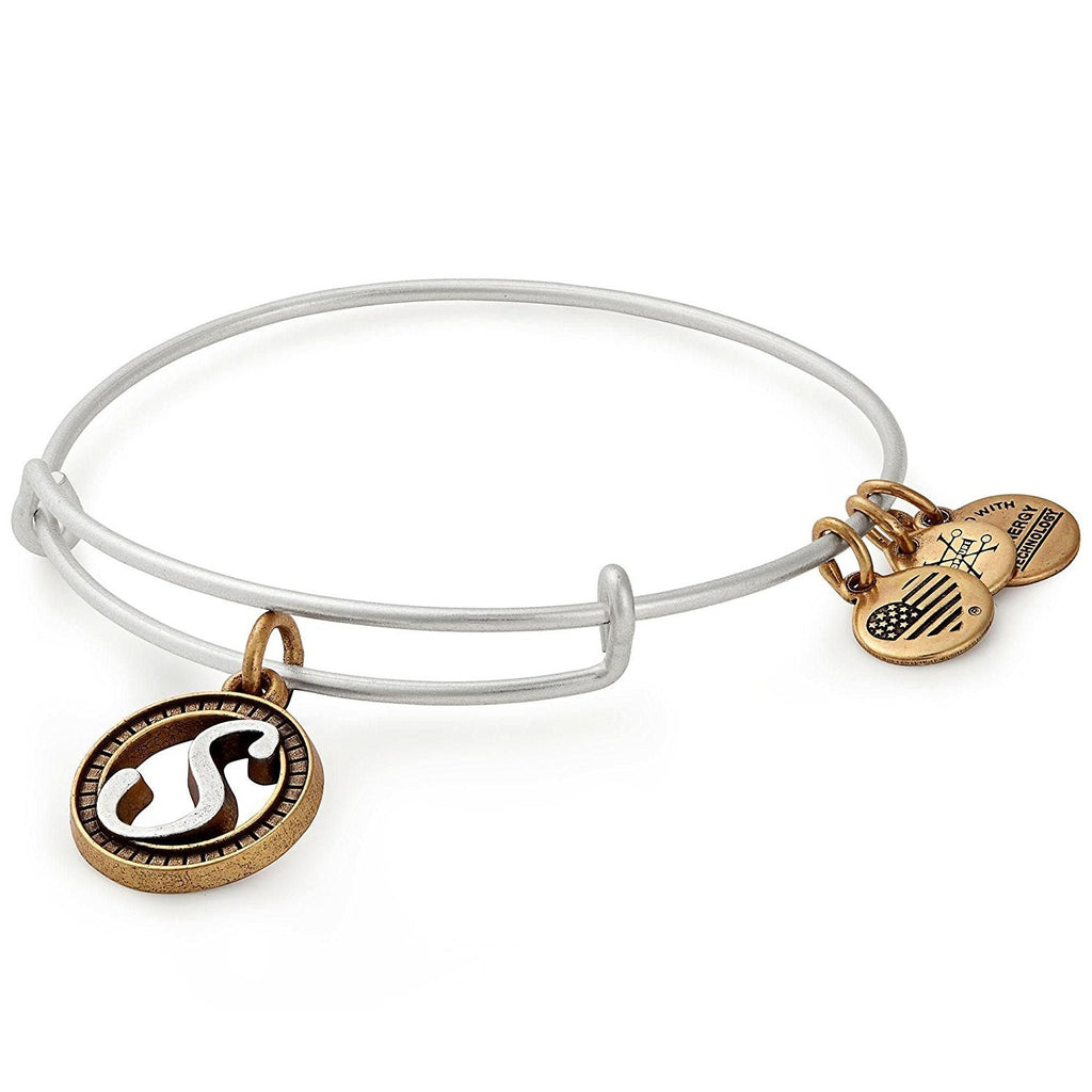 Alex and Ani Womens Initial S Charm Bangle