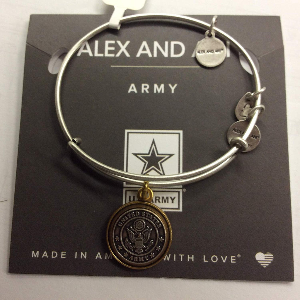 Alex and Ani Army Bangle Bracelet Two-Tone One Size