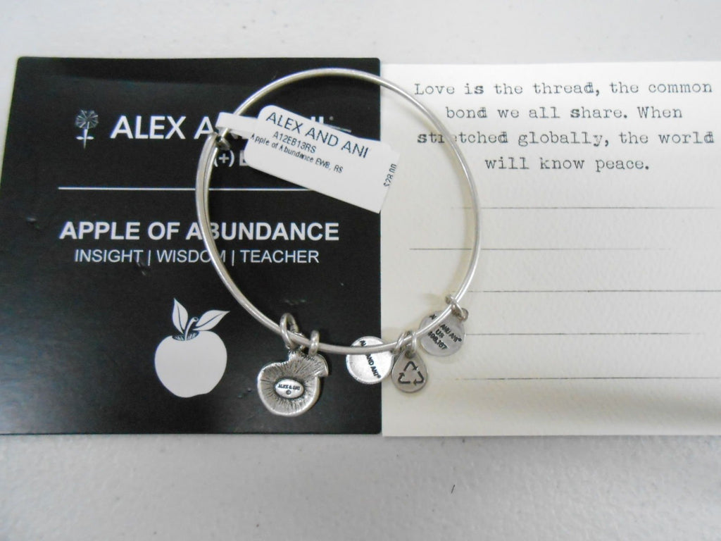 Alex and Ani Women's Apple Of Abundance Charm Bangle Rafaelian Silver Finish