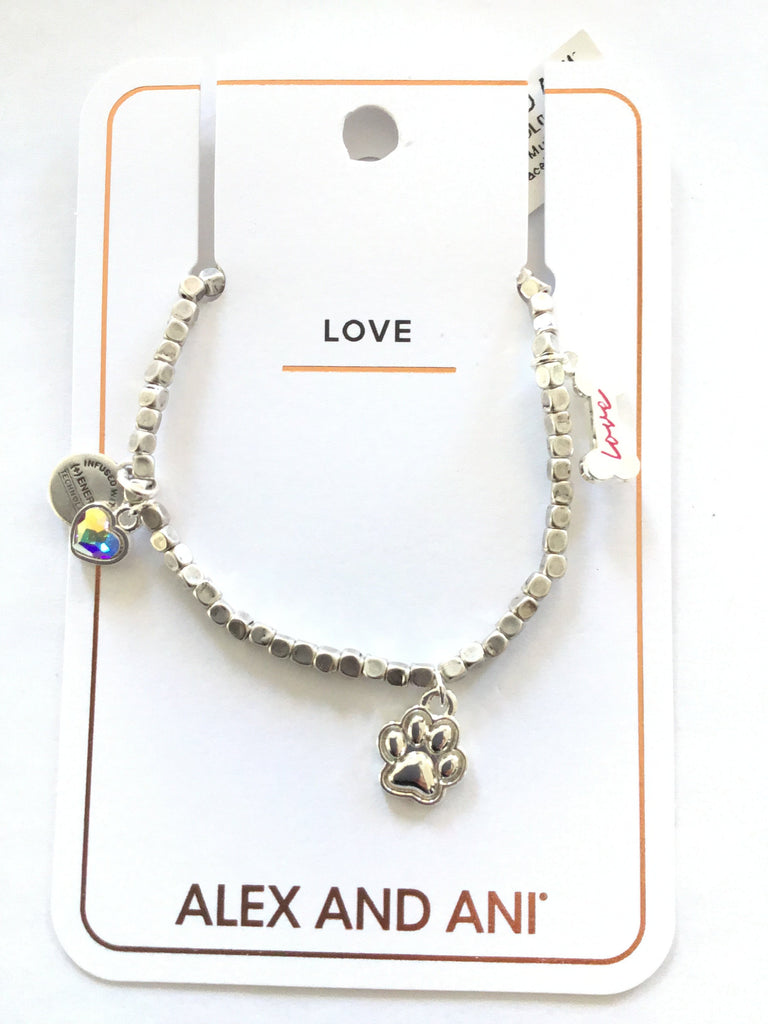Alex and Ani Prints of Love Multi Charm Stretch Bracelet