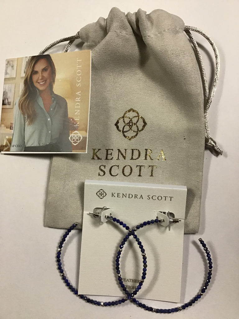 Kendra Scott Scarlet Hoop Earrings, Rhod Blue Lapis