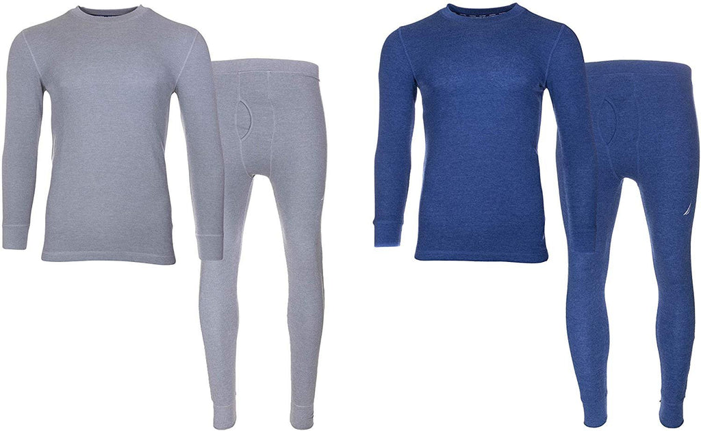 Nautica Mens Thermal Sleep Set - Pockets Super Soft Jersey Spandex/Polyester Blend Pajamas