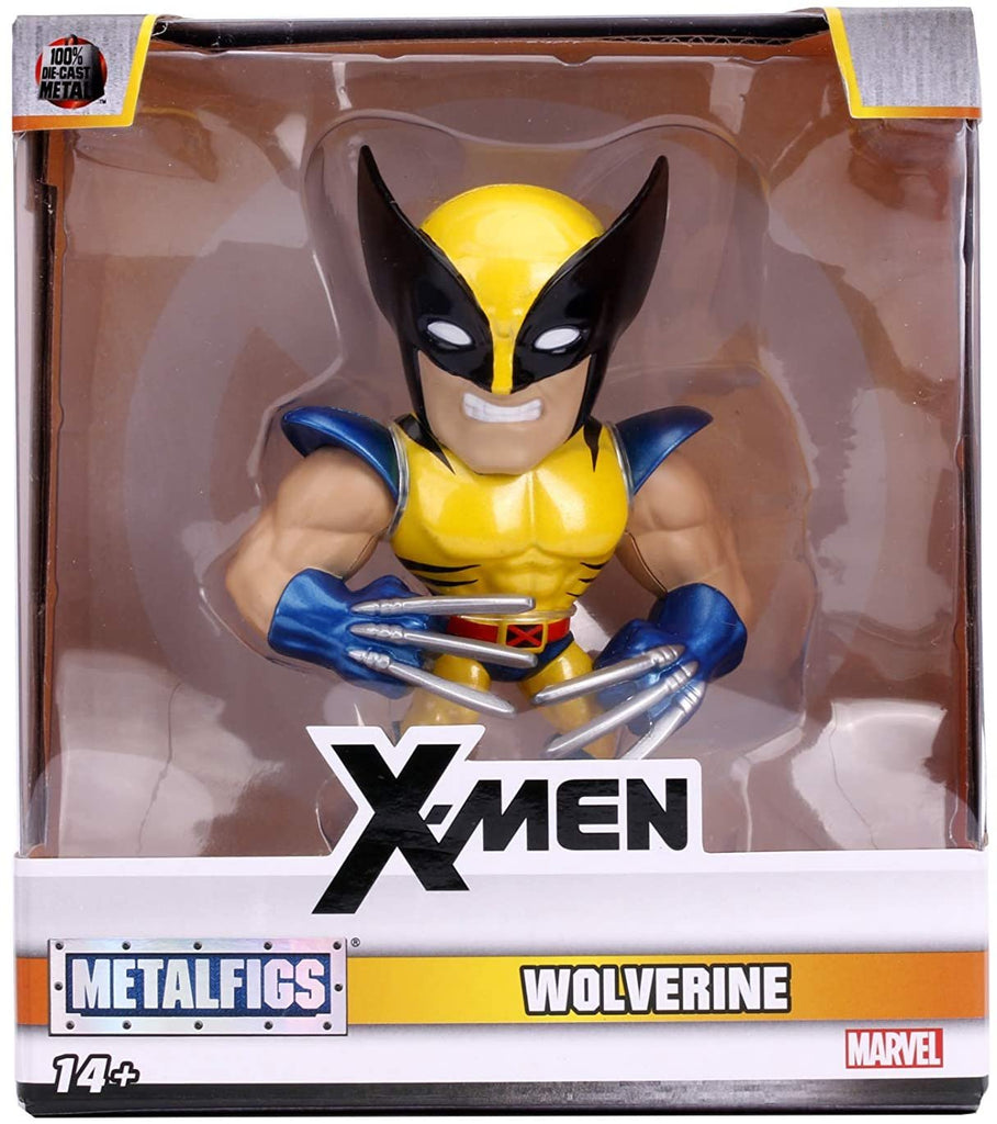 Jada Toys Metalfigs X-Men Wolverine 4" Die-Cast Collectible Figure, 100% Diecast Metal, Metallic Yellow