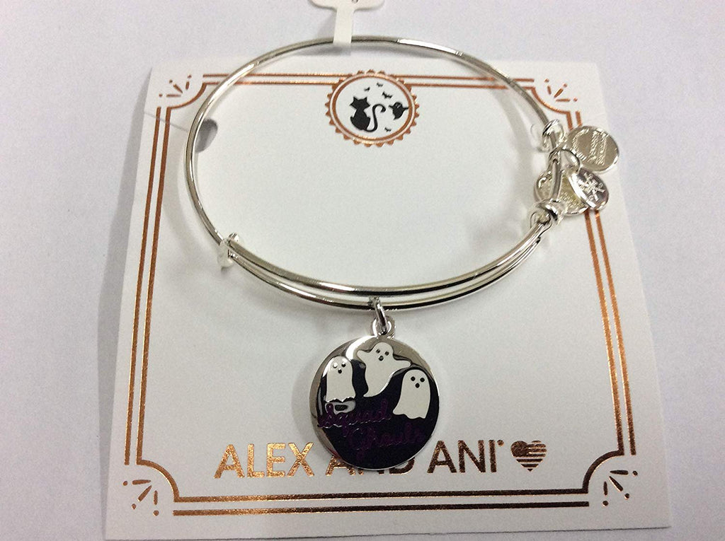 Alex and Ani Women's Color Infusion Squad Ghouls Charm Bangle, Shiny Silver