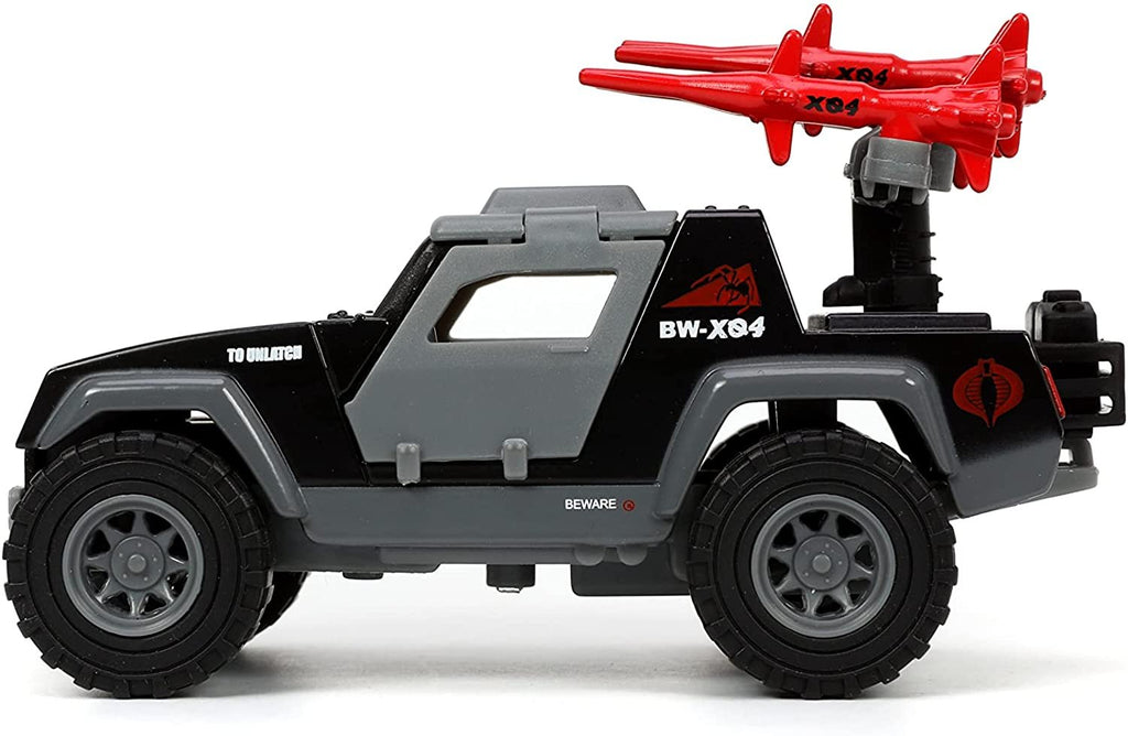 Jada Toys G.I. Joe 1:32 Stinger Die-cast Car with 1.65" Cobra Commander Figure, Toys for Kids and Adults