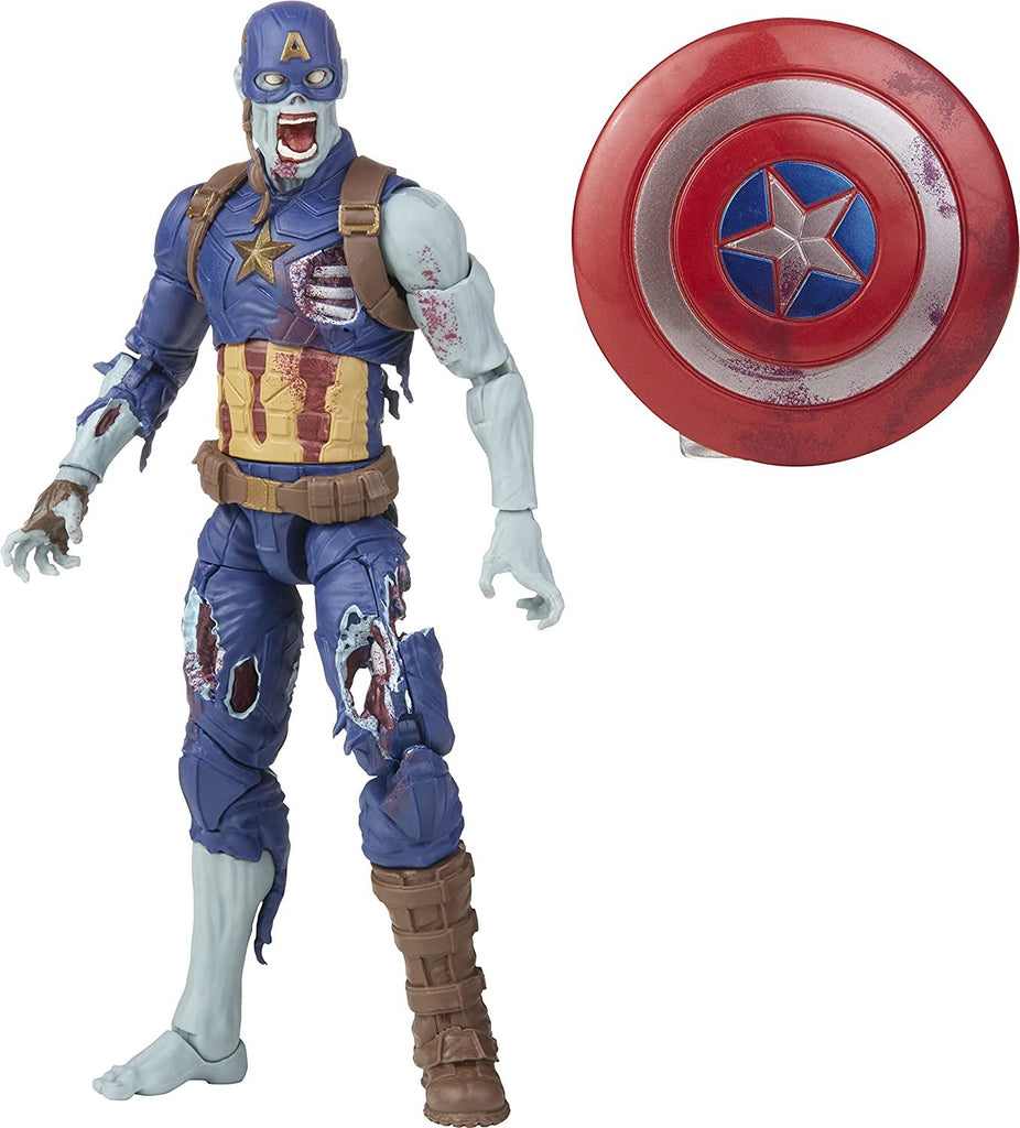 Marvel Legends Series 6-inch Scale Action Figure Toy Zombie Captain America, Premium Design, 1 Figure, and 1 Accessory