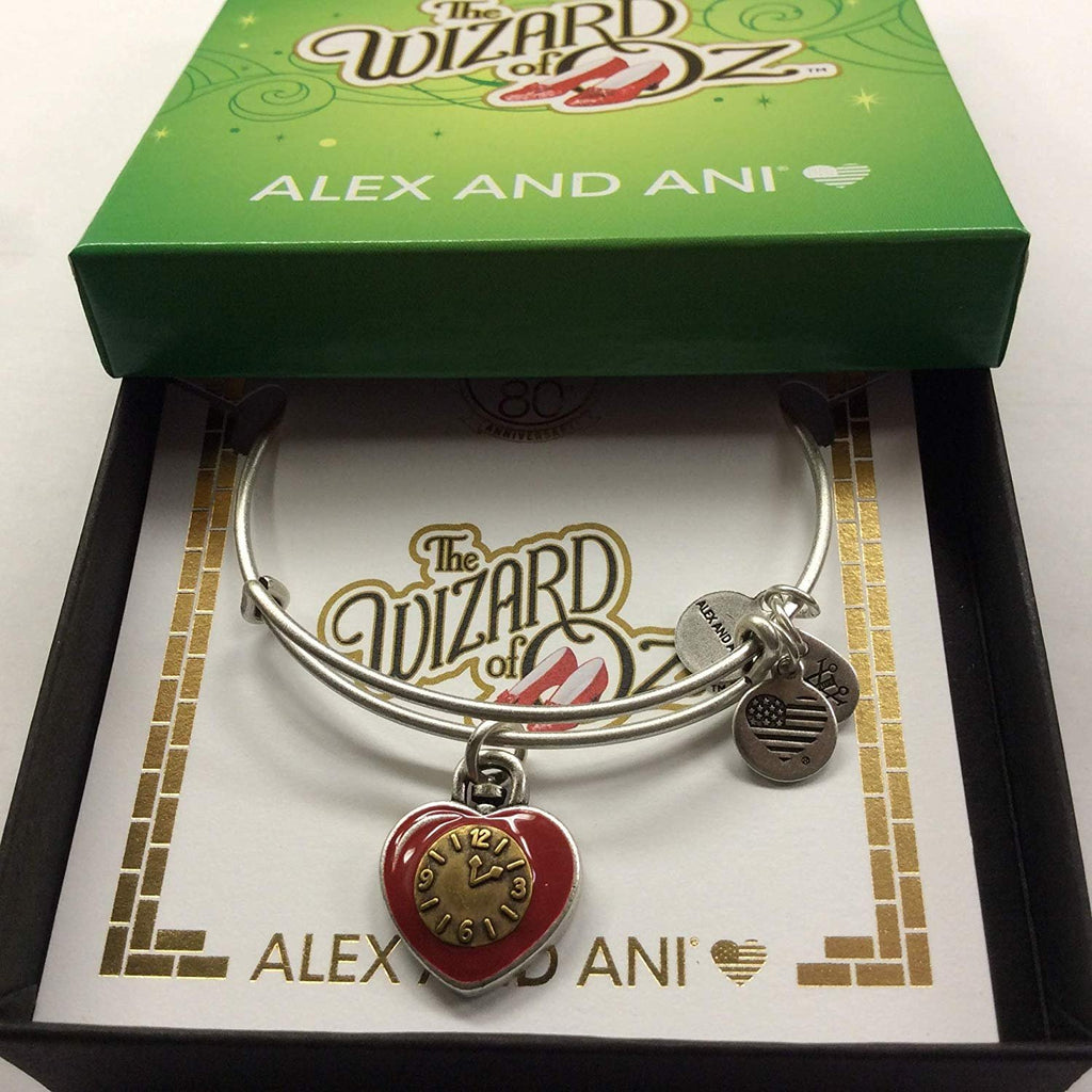 Alex and Ani Wizard of Oz, Heart Bangle Bracelet, Two-Tone Rafaelian Silver One Size