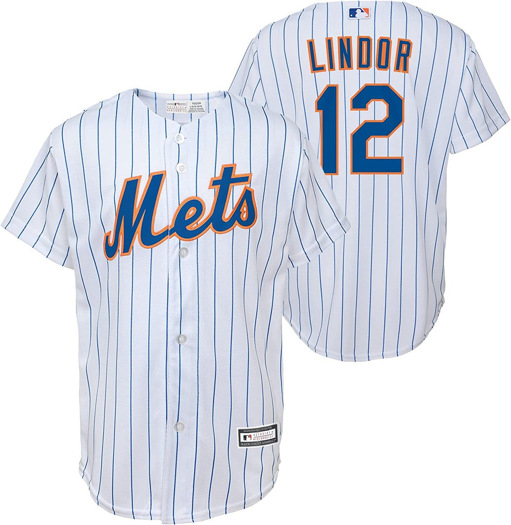 Outerstuff Lindor Francisco New York Mets #12 White Home Jersey - Youth Boys (8-20)