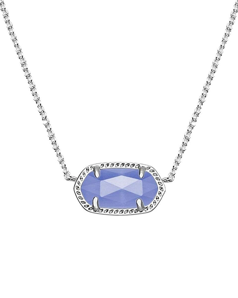 Kendra Scott Elisa Silver Pendant Necklace In Periwinkle Cat's Eye