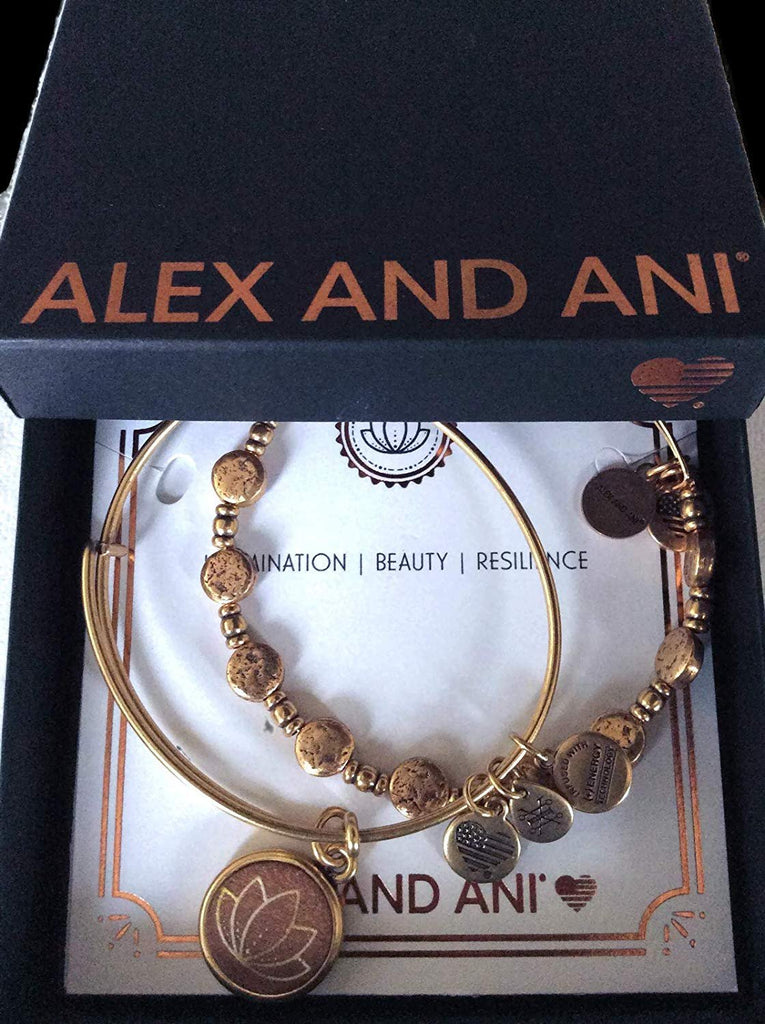 Alex and Ani Women's Path of Life Wood Charm Bracelet Set of 2