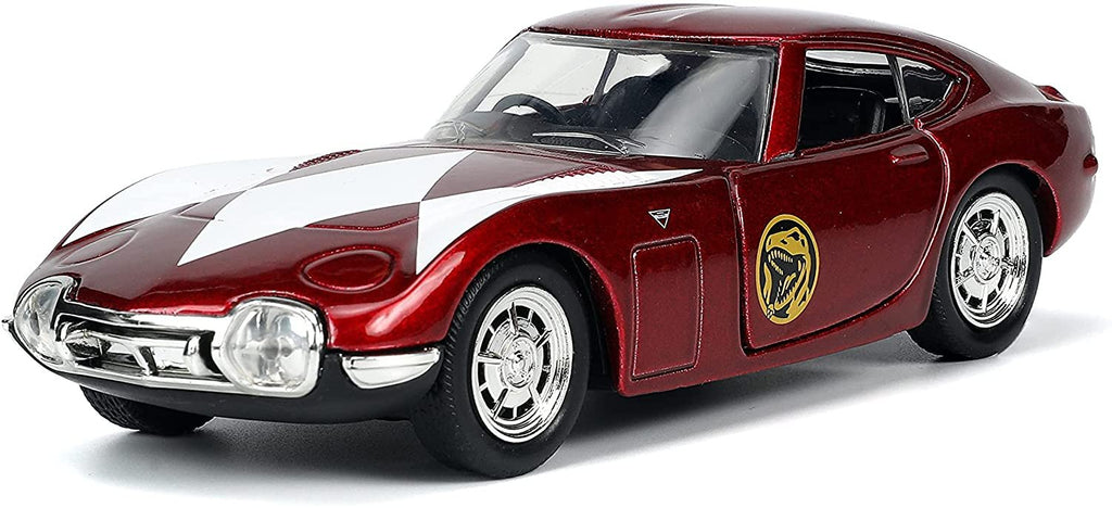 Jada Toys Power Rangers 1:32 1967 Toyota 2000 GT Die-cast Car & 1.65" Red Ranger Die-cast Figure, Toys for K Ages 8+