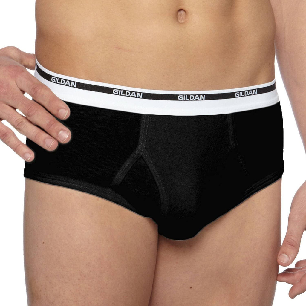 Men 6 PK Briefs Premium Cotton Comfort (Medium) Black Grey