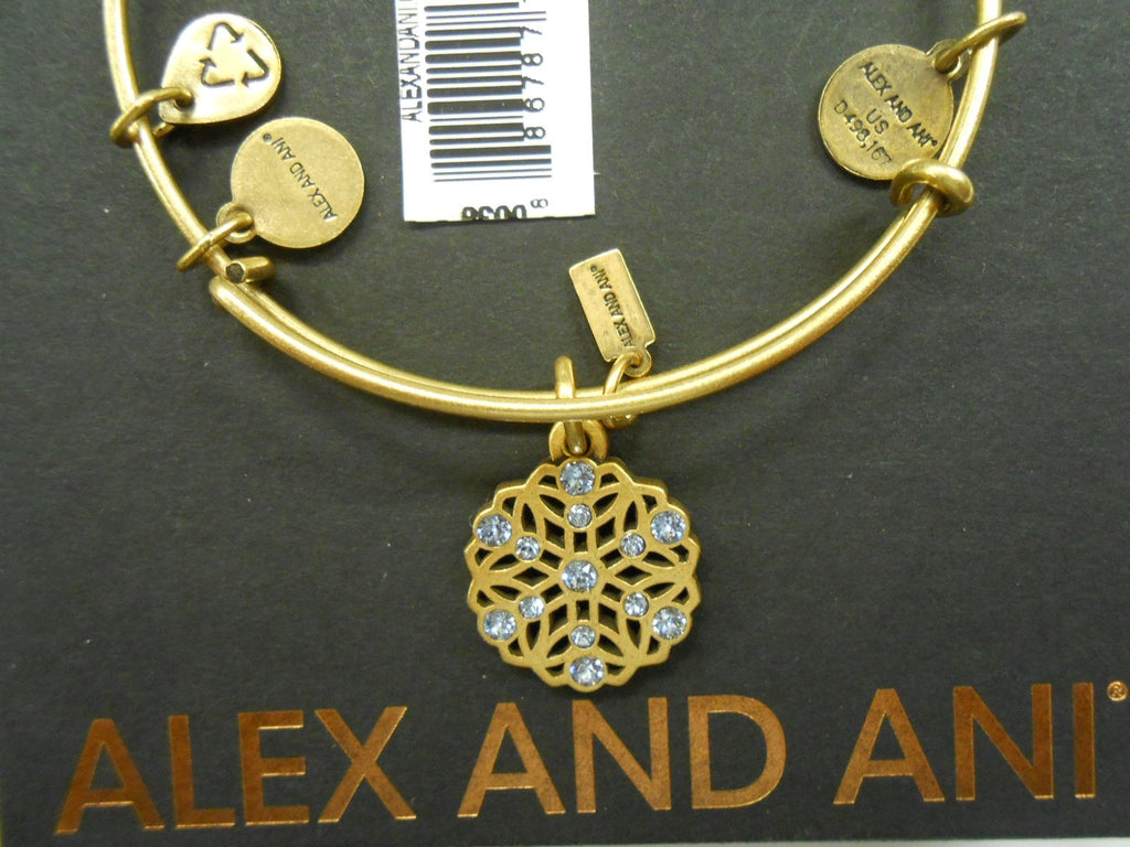 Alex and Ani 2016 Snowflake Expandable Wire Bangle Charm Bracelet