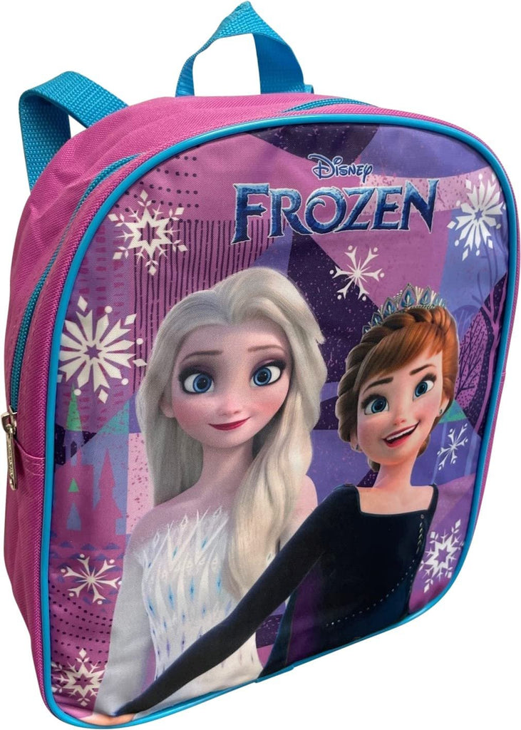 Frozen Anna And Elsa Toddler Girl 12 Inch Mini Backpack (Pink-Blue)