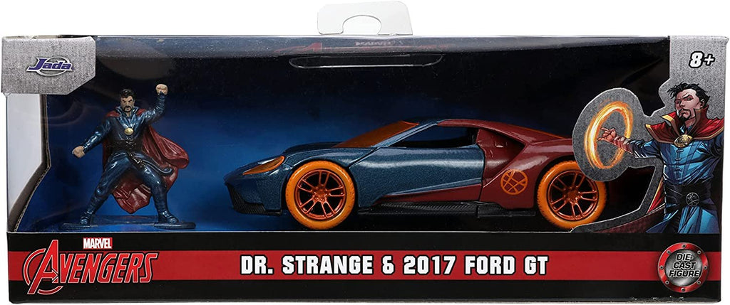 Jada Toys Marvel 1:32 2017 Ford GT Die-cast Car with 1.65" Dr. Strange Figure, Toys for Kids and Adults