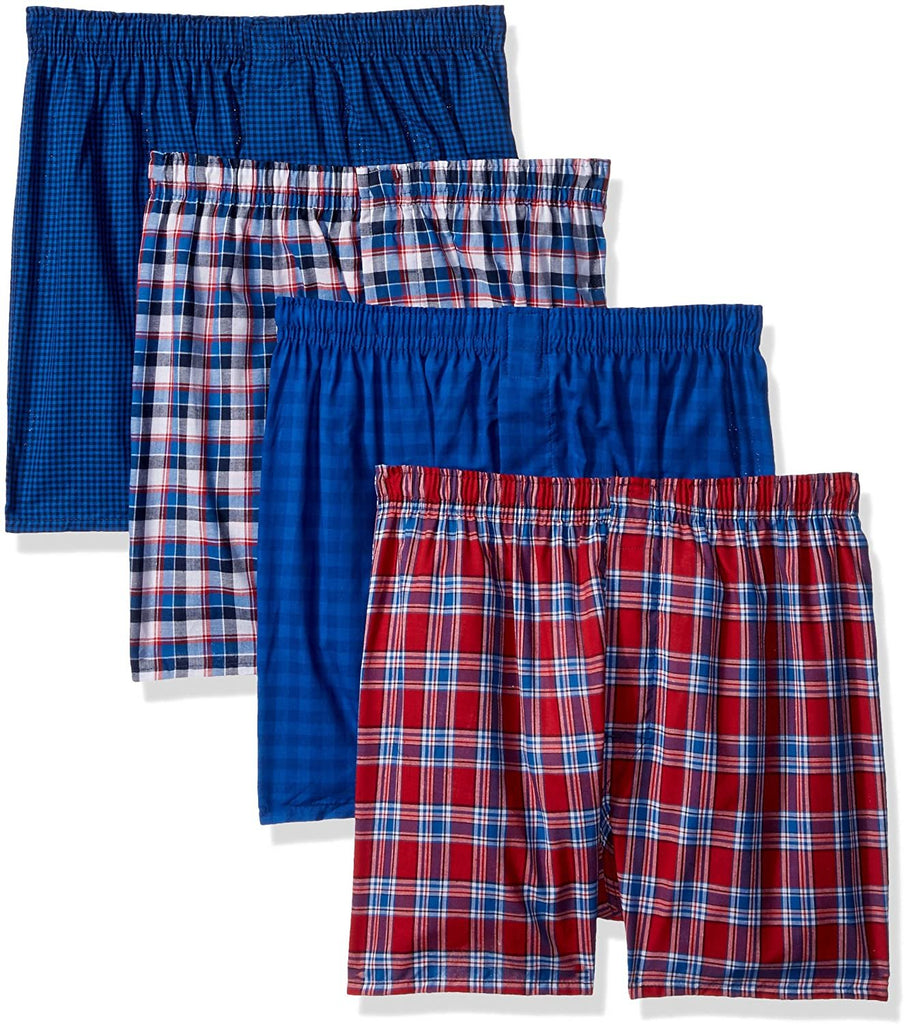 Hanes Men's 4-Pack Comfortblend Woven Boxers with Freshiq