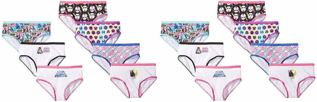 Star Wars Big Girls 14 Pack Hipster Panty, Assorted, 4