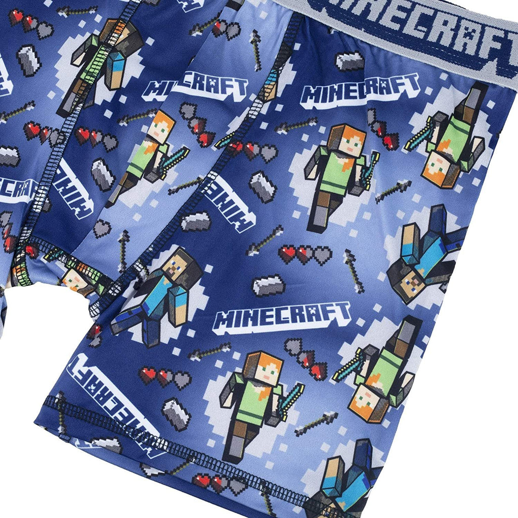 Minecraft Boys Athletic Boxer Briefs - 4-Pack Underwear Spandex Comfortable (8)