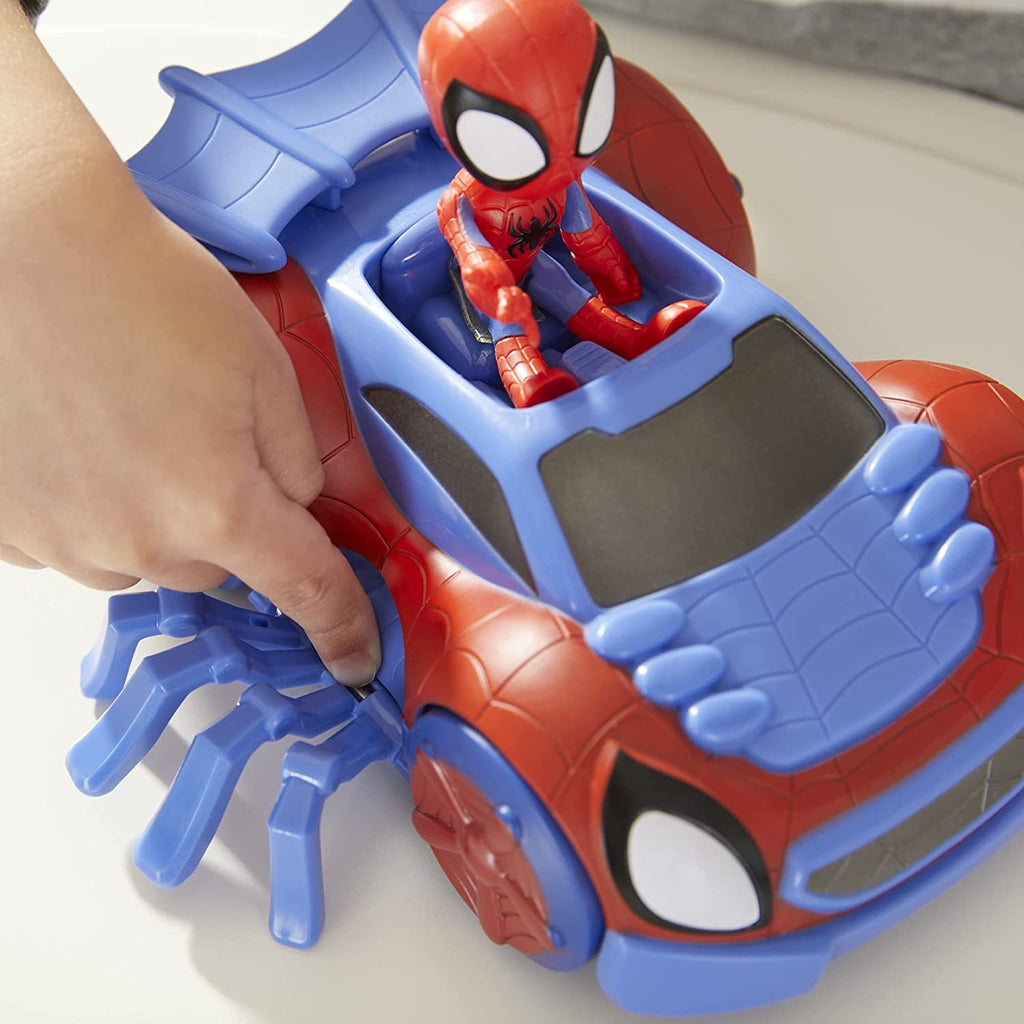 Marvel Spidey and His Amazing Friends Change 'N Go Web-Crawler and Spidey Action Figure, 2-in-1 Vehicle, 4-Inch Figure, for Kids Ages 3 and Up