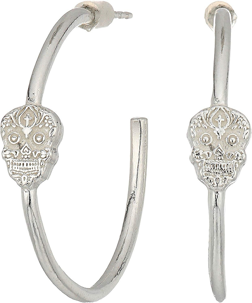 Alex and Ani Womens Calavera Hoop Earrings