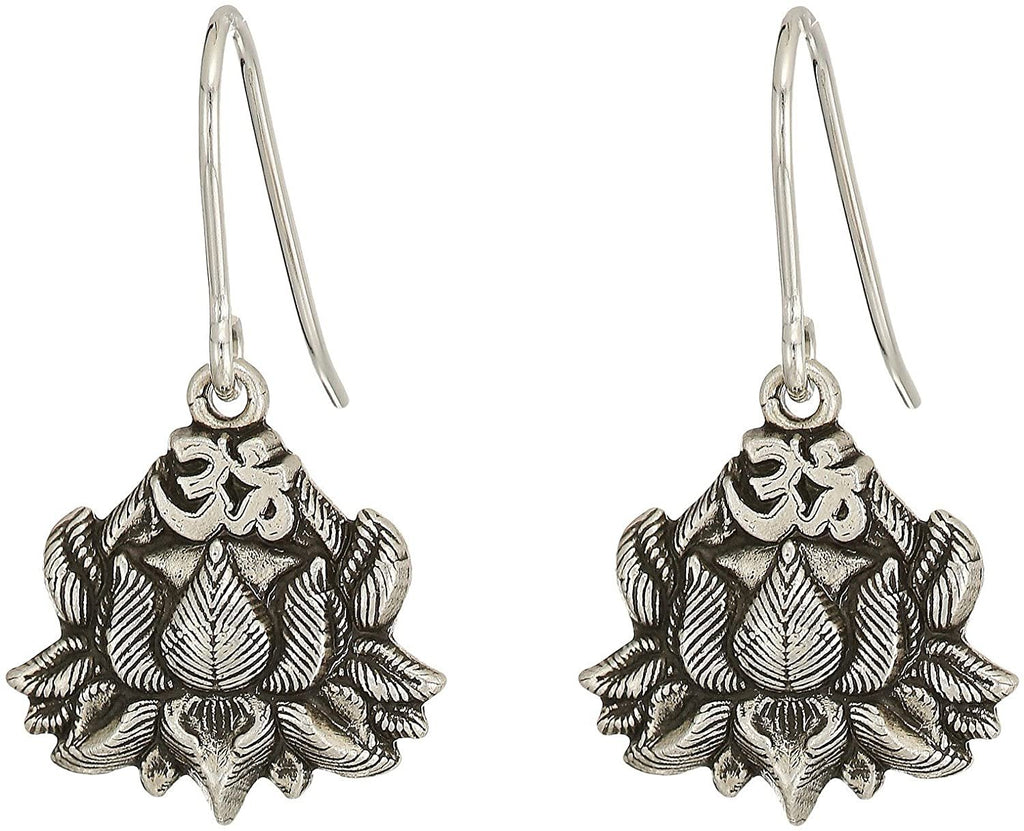 Alex and Ani Women's Lotus Peace Petals Hook Earrings, Rafaelian Silver, One Size