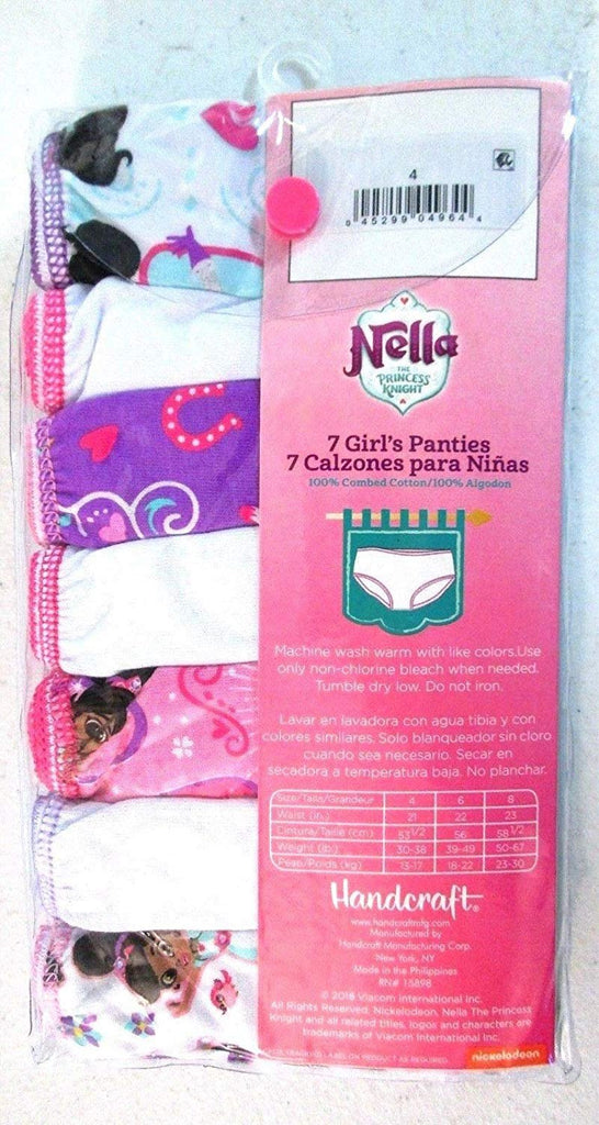 Nickelodeon Girls' 7-Pack Nella The Princess Knight Underwear Panties Size 8