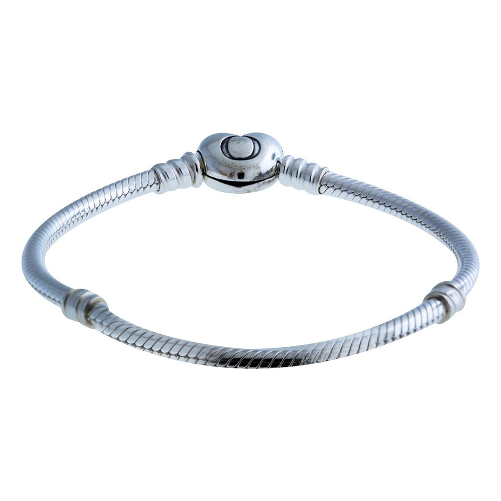 PANDORA Moments Silver Charm Bracelet with Heart Clasp 590719