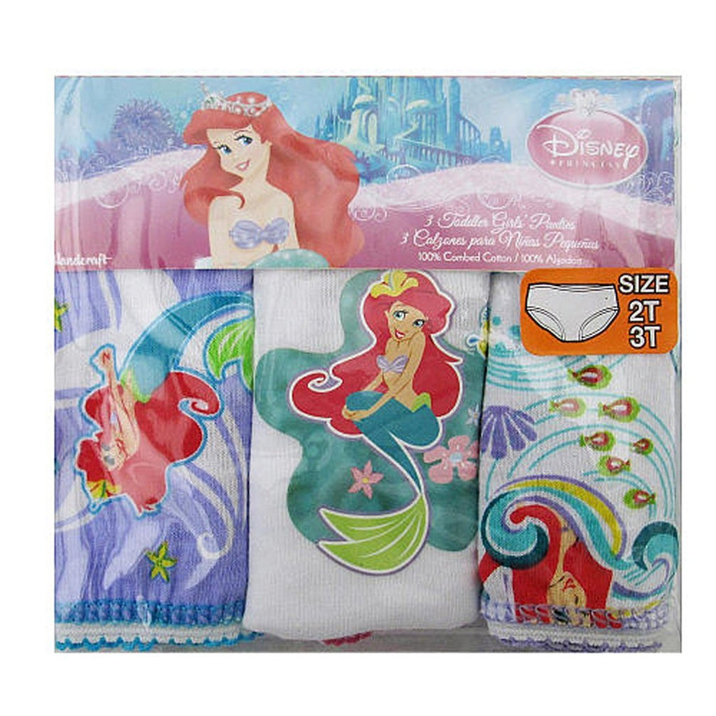 Disney Ariel Little Girls' 3 Pack Underwear