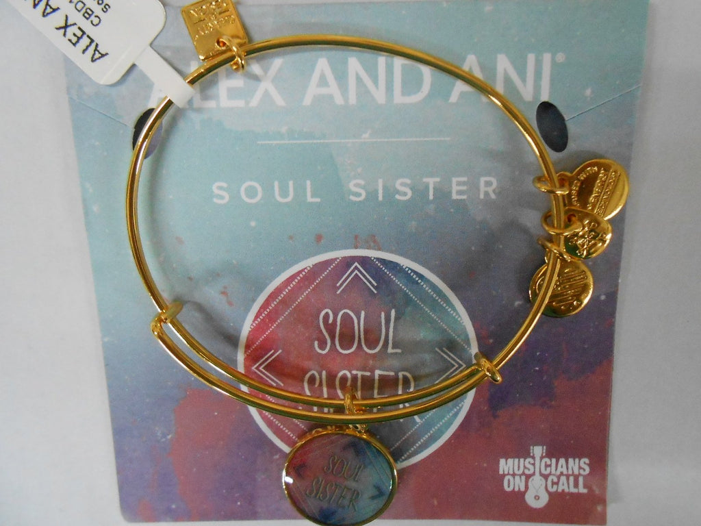 Alex and Ani Soul Sister Bangle in Shiny Gold Finish CBD16SSYG