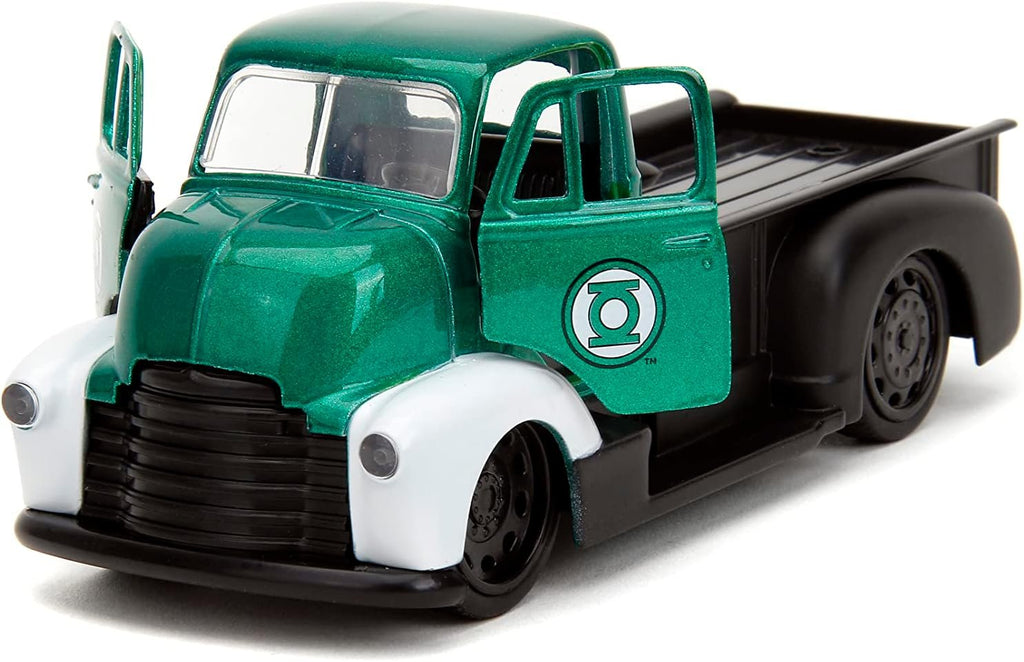 DC Comics 1:32 1952 Chevrolet COE Pickup Die-Cast Car & 1.65" Green Lantern Figure, Toys for Kids and Adults