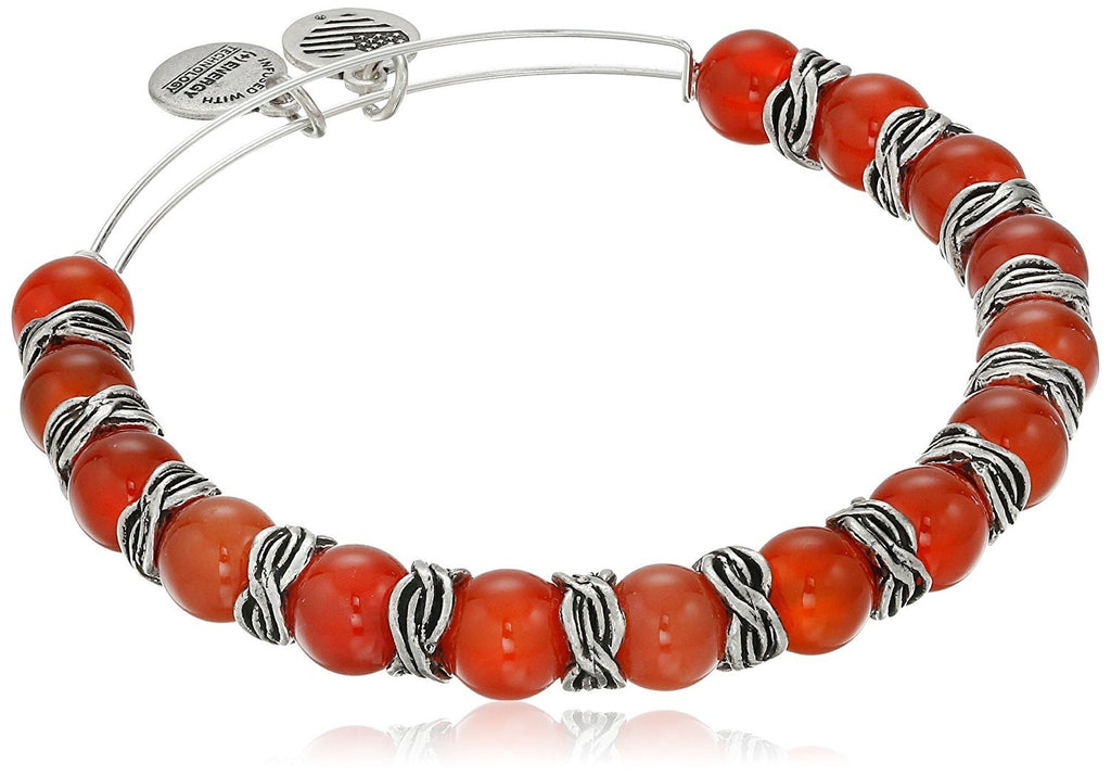 Alex and Ani Womens Earth Red Independence Beaded Bangle