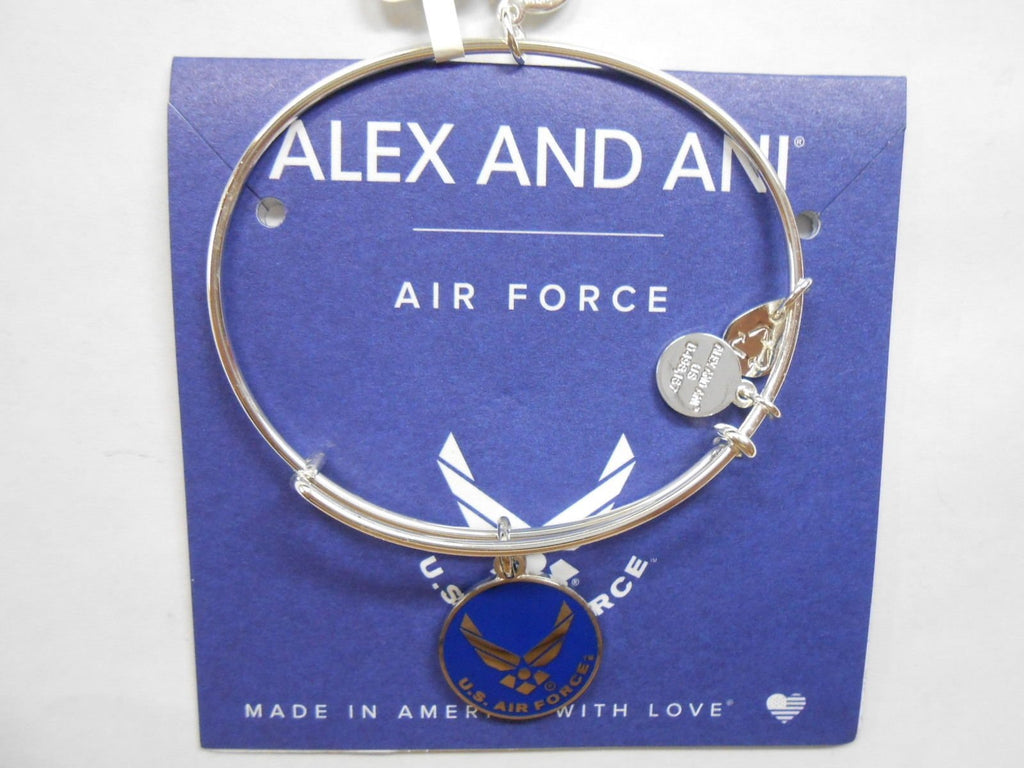 Alex and Ani Armed Forces US Air Force Expandable Wire Bangle Charm Bracelet