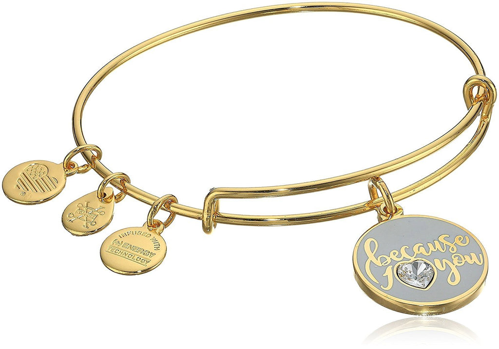 Alex and Ani Because I Love You with Swarovski Crystal Bangle Bracelet