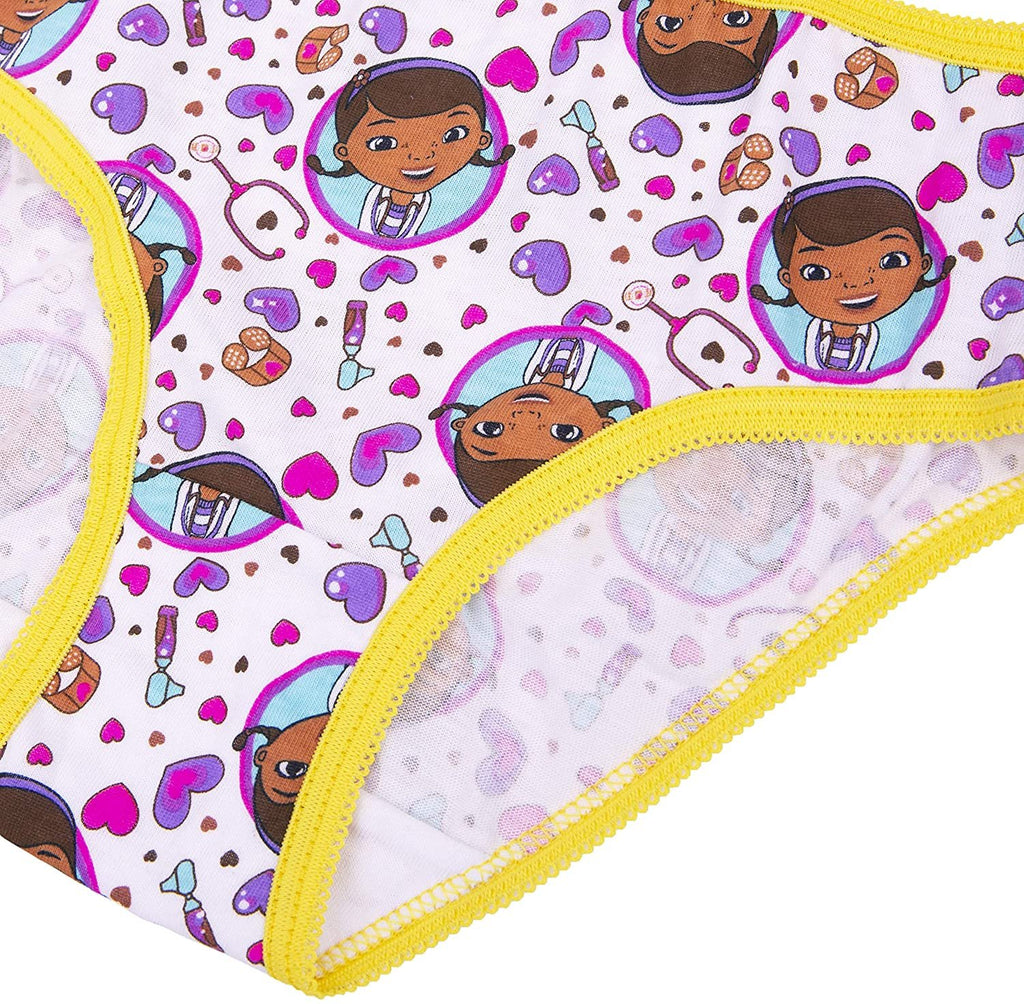 Disney Junior Doc Mcstuffins 7-Pack Girls Panties Underwear 100% Cotton Comfortable