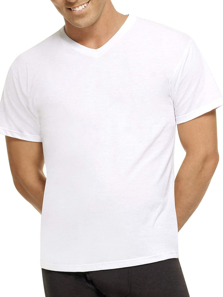 Hanes Men's 5-Pack ComfortBlend V-Neck T-Shirt with FreshIQ