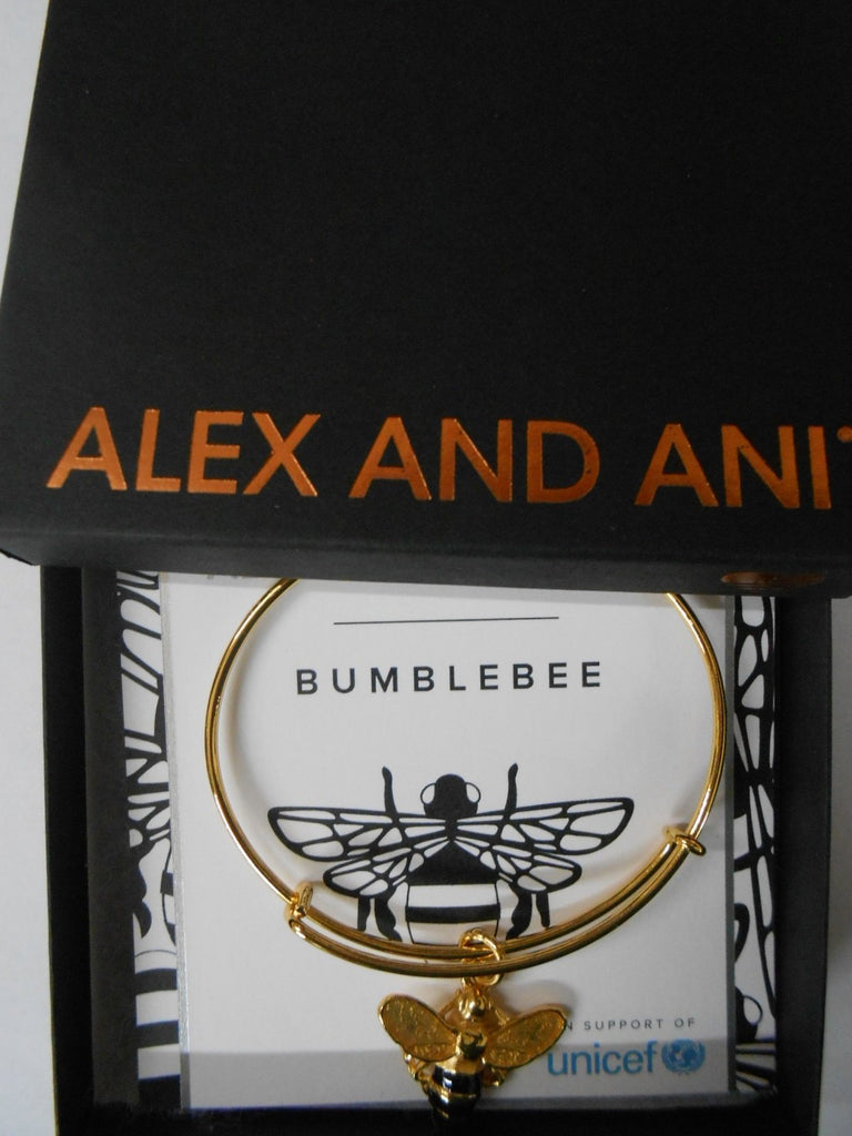 Alex and Ani Charity By Design Bumble Bee Expandable Rafaelian Gold-Tone Tone Bangle Bracelet