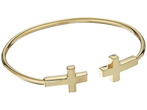 Alex and Ani Women's Cross Cuff Bracelet, 14kt Gold Plated