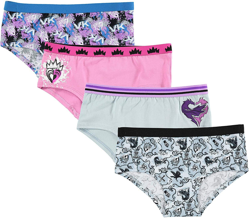 Disney Girls' Big Descendants 4pk Supersoft Reactive Print Panties