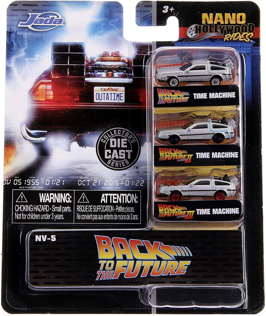 Back to The Future 1.65" Nano 3-Pack Die-cast Cars, Toys for Kids and Adults