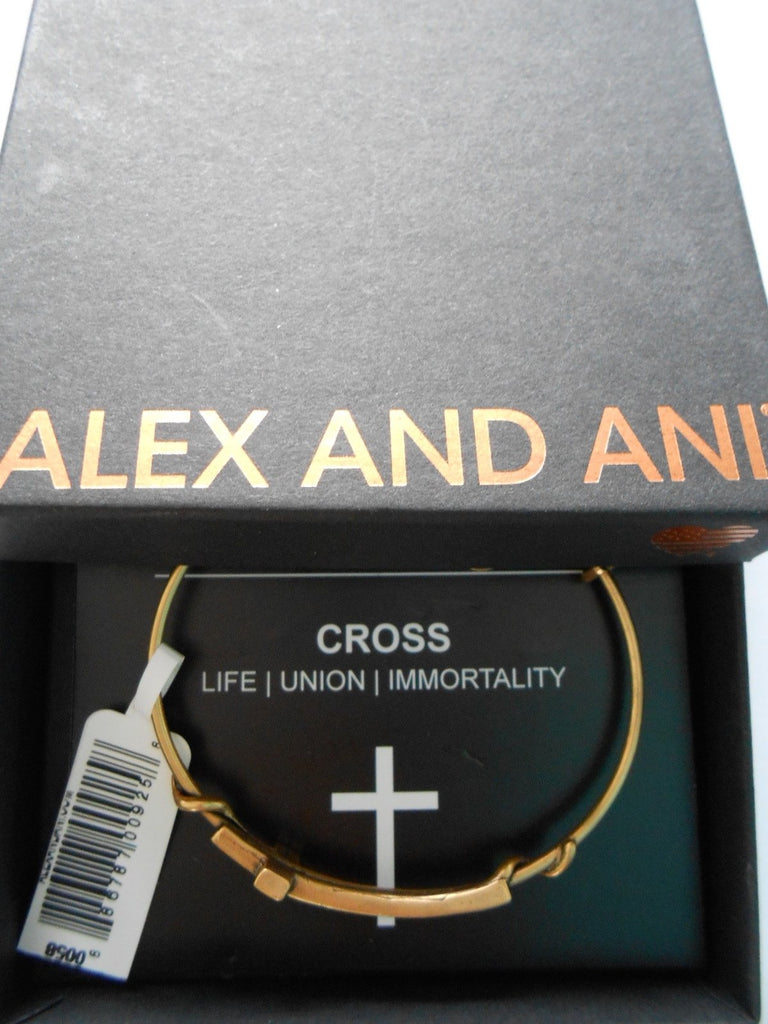 Alex and Ani Spiritual Armour Cross Expandable Wire Bangle Bracelet, 7.75"