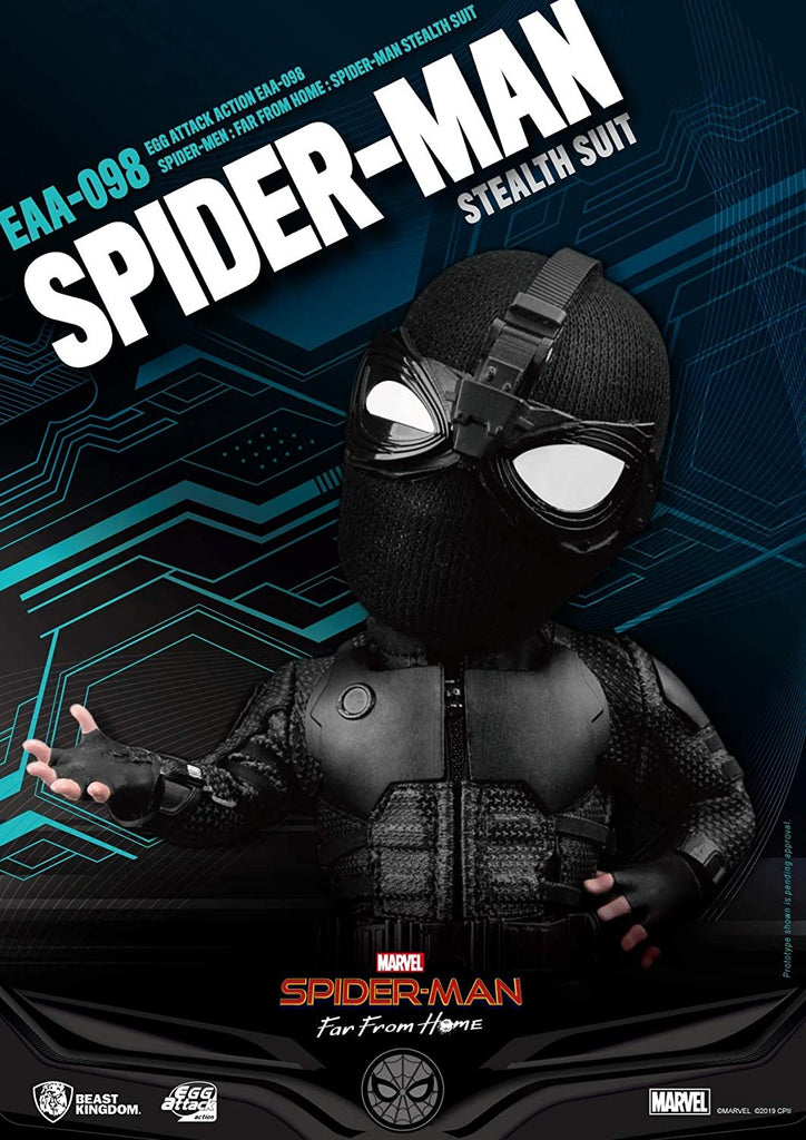 Beast Kingdom Spider-Man Far from Home: Stealth Spider-Man EAA-098 Egg Attack Action Figure, Multicolor