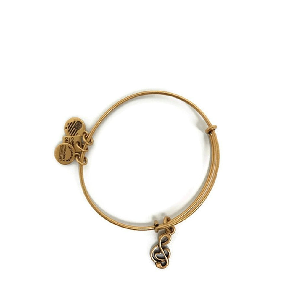 Alex and Ani Sweet Melody Charm Bangle Bracelet Rafaelian Gold Finish, CBD14SMRG