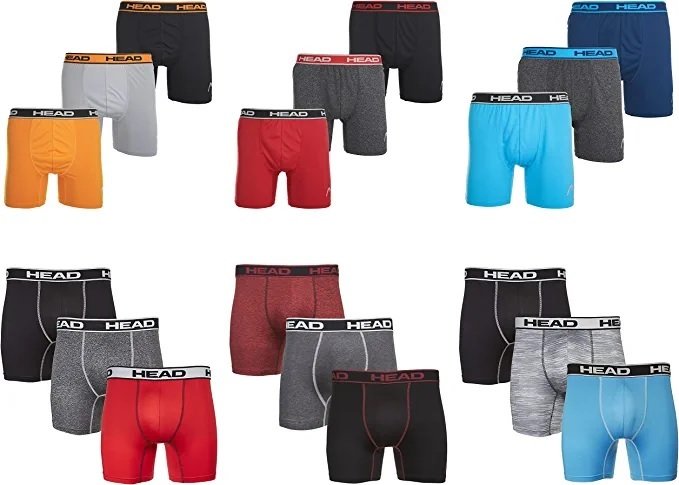 HEAD Mens Performance Underwear 3PACK Boxer Briefs