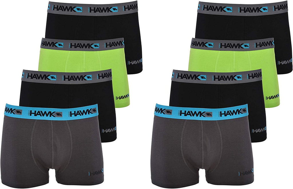 Tony Hawk Men's Boxer Briefs 8-PK Short Leg Trunk Athletic Cotton Stretch No Fly